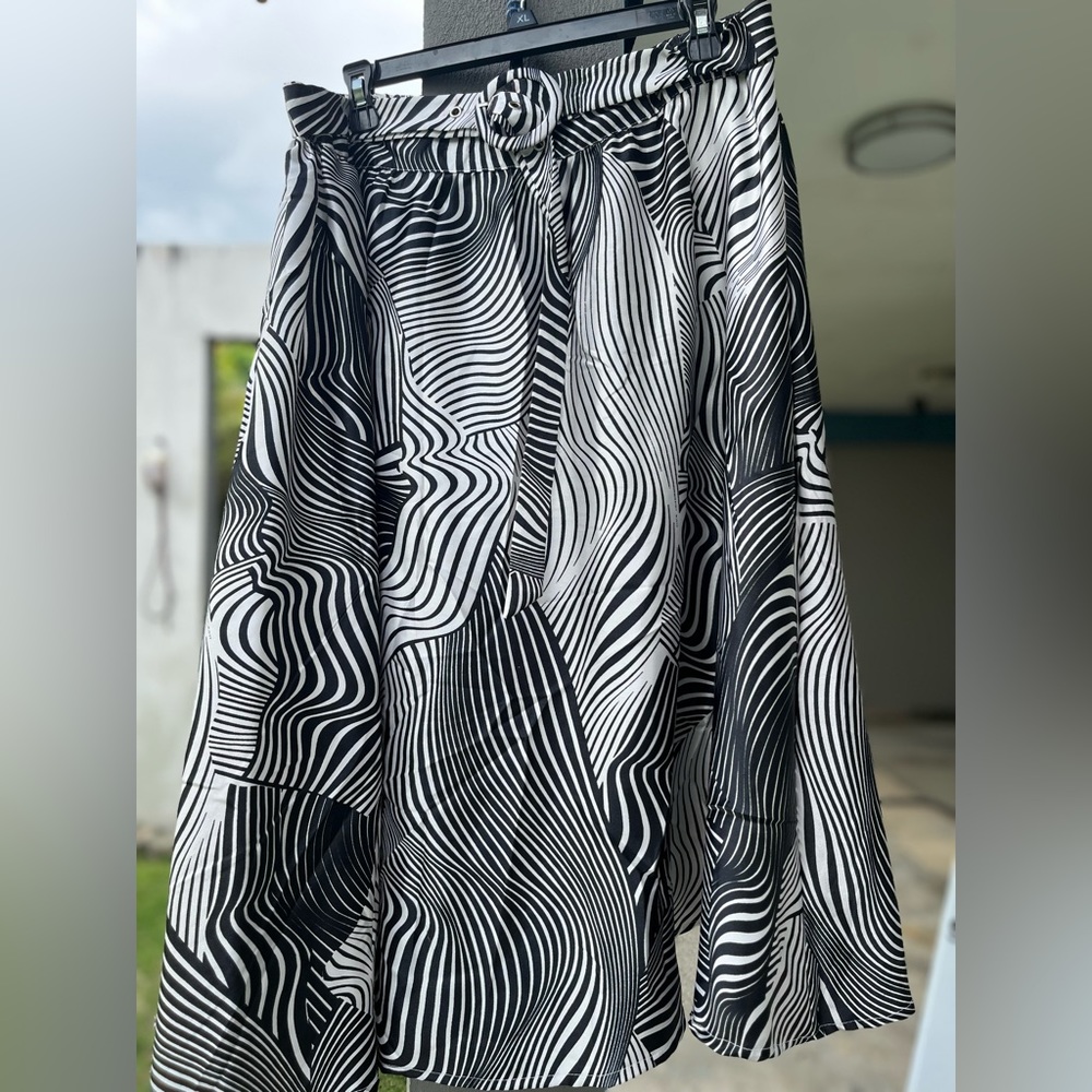 Live 4 truth black and white midi skirt.
